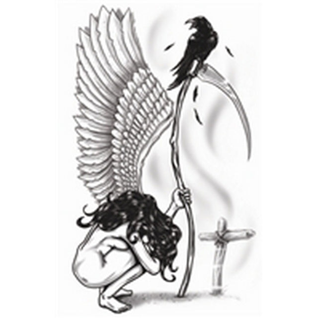 Angel Of Death Temp Tattoo - Gothic
