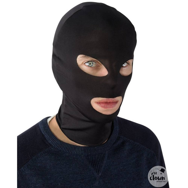 Burglar Hood Ski Mask adult thief - Black