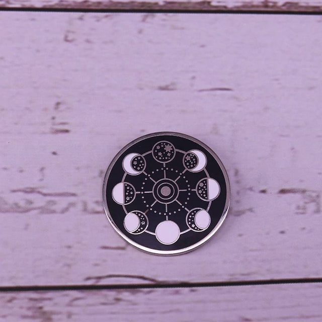 Moon Phases Brooch Patches Metal pins