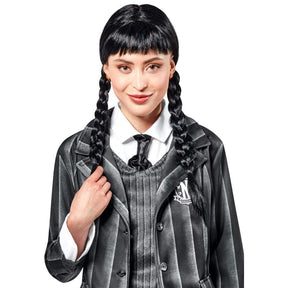 Wednesday Addams Wig with braids- Adult