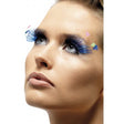 Eyelashes Black & Blue with neon feather plumes