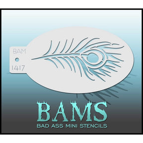 BAM 1417 Bad Ass Mini Stencil - Peacock Feather