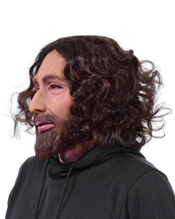 Religious man latex Mask with hair - Jesus