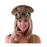 Gold Sequin Hat with Goggles Burnin man