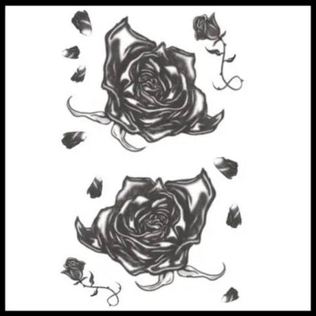 Black Roses Temp Tattoo - Gothic Tinsley