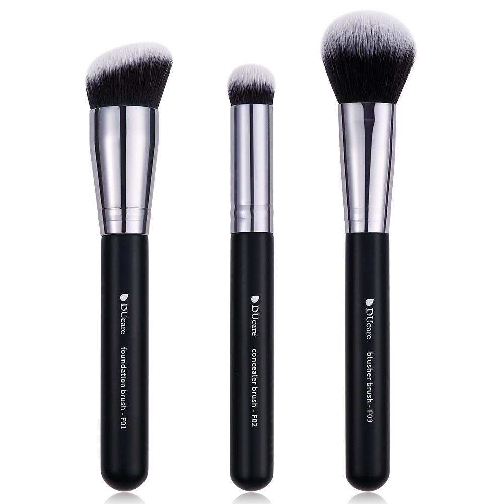 DUcare 3 pcs synthetic makeup brushes
