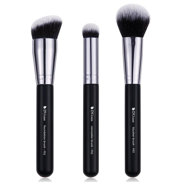 DUcare 3 pcs synthetic makeup brushes