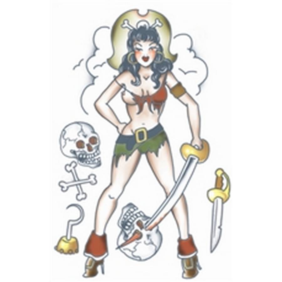 Tinsley PIN UP Temp Tattoo PIRATE