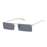 Unisex Metal Small Rimless Rectangular Vintage