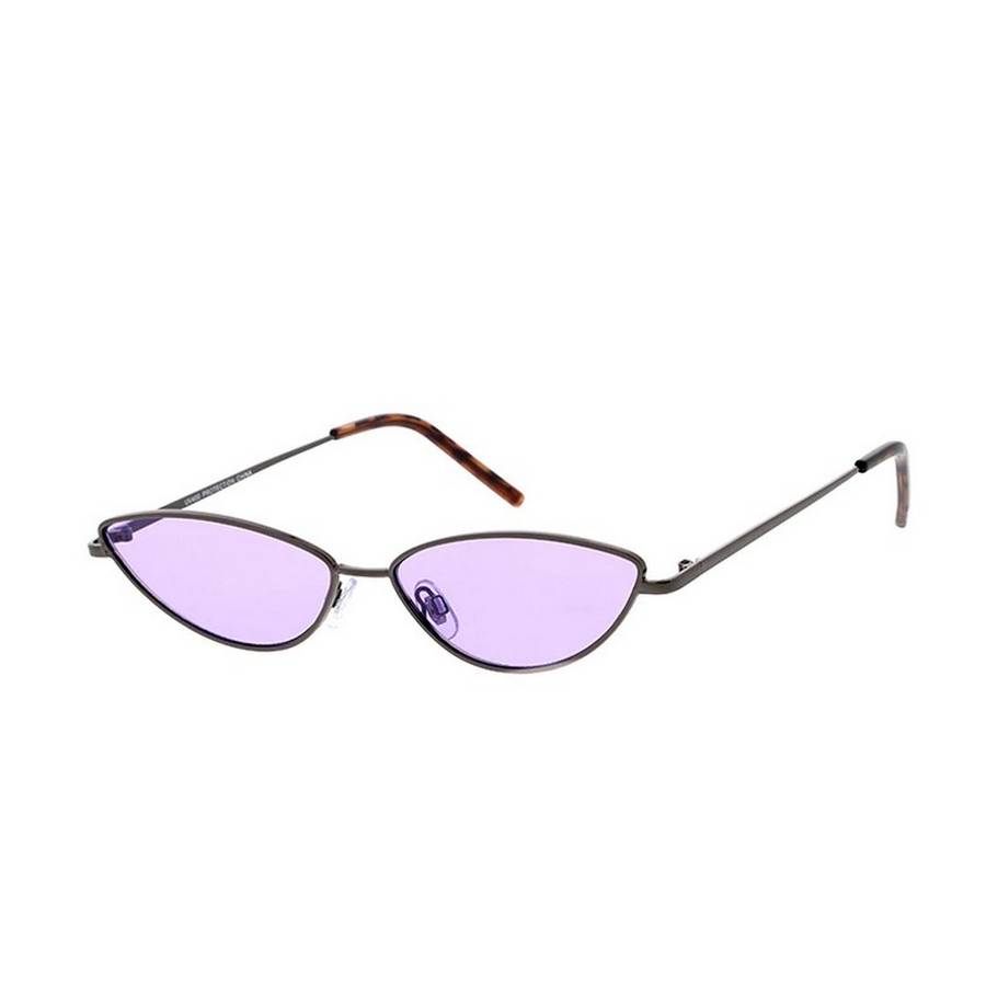 Women's Metal Small Thin Cat Eye Frame w/ Color Lens