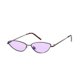 Women's Metal Small Thin Cat Eye Frame w/ Color Lens