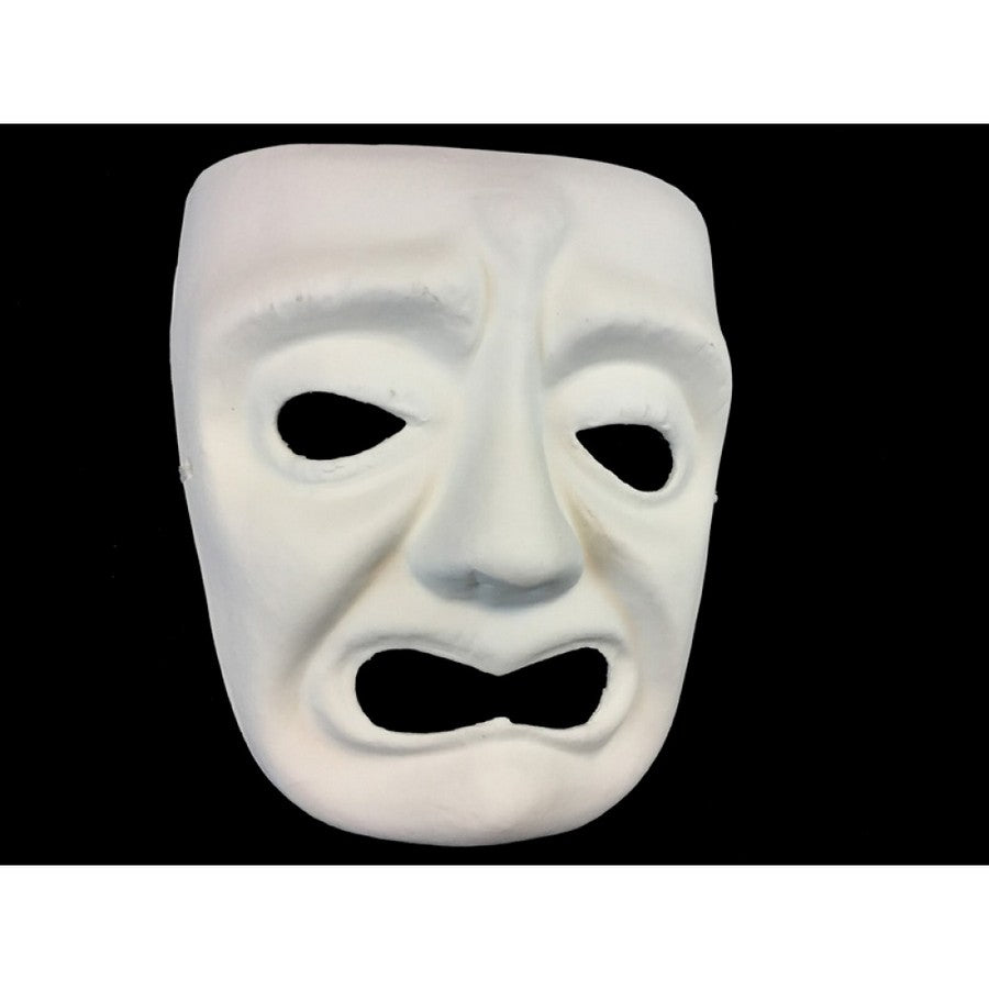 Unpainted Tragedy mask - paper mache