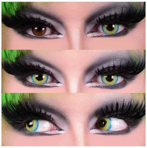 Strange Cosplay Contact LENSES - Turquoise/Yellow