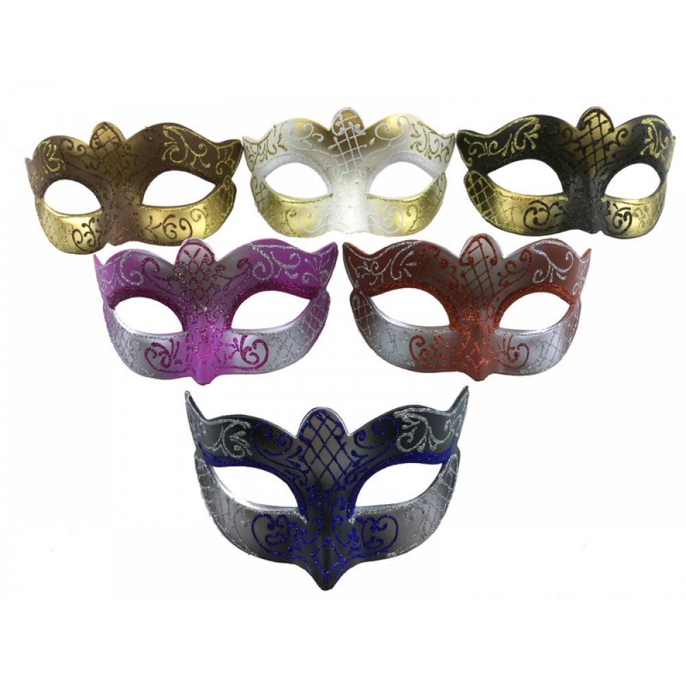 Venetian mask with glitters 70 - Assorted