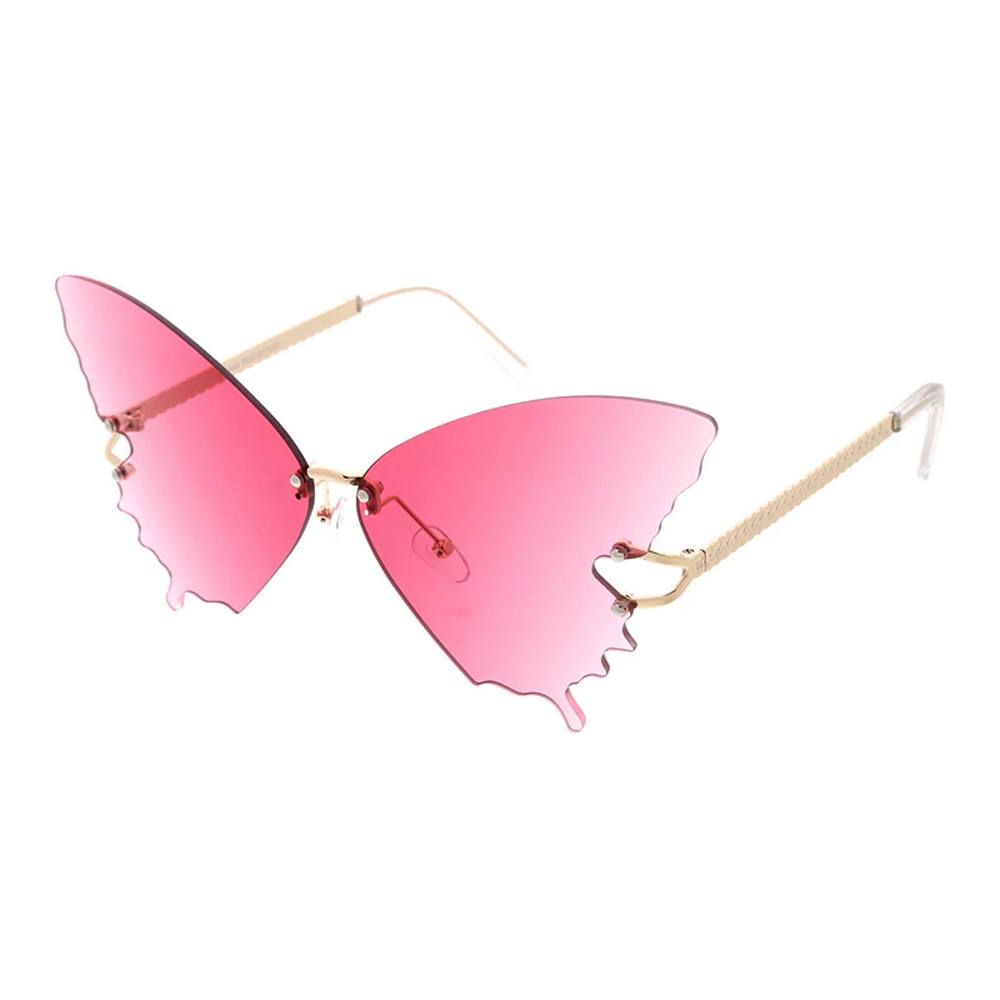Large Butterfly Shaped Glasses Women Metal Frame - Assorted