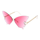 Large Butterfly Shaped Glasses Women Metal Frame - Assorted