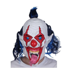 Scary Clown Mask with tongue & hair