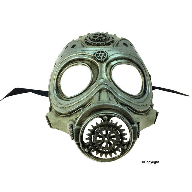 Steampunk silver color gas mask