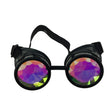 Steampunk black goggles kaleidoscope lenses
