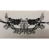 Lace Butterfly Mask with rhinestones 401 Black