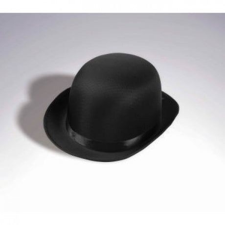 Deluxe Satin Derby Bowler Hat- Black
