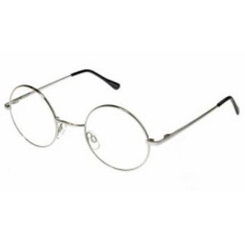 Round GLASSES Silver Clear Lenses