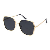 Unisex Metal Glasses Large Square Thick Frame - Assorted
