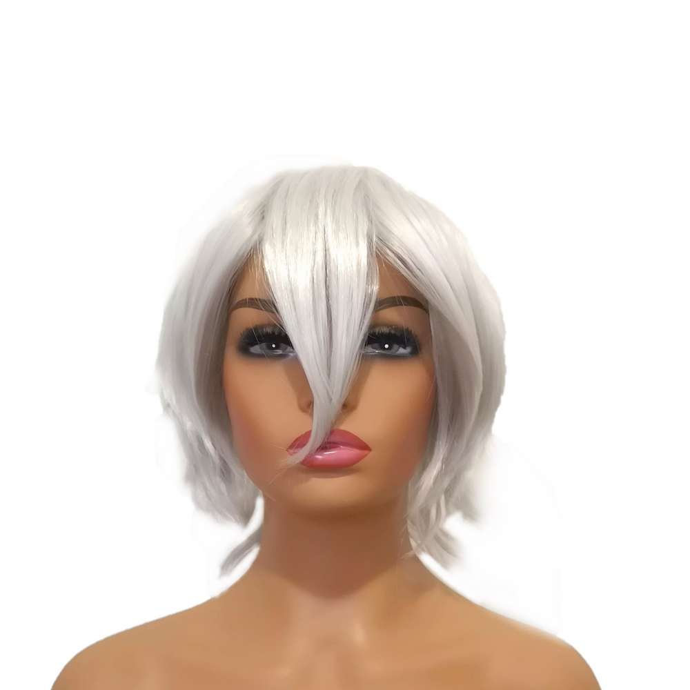 Short silvery white Cosplay Wig