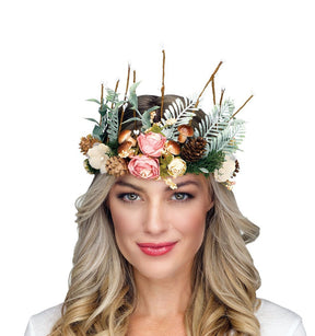 Green Forest Fairy Tiara with flowers