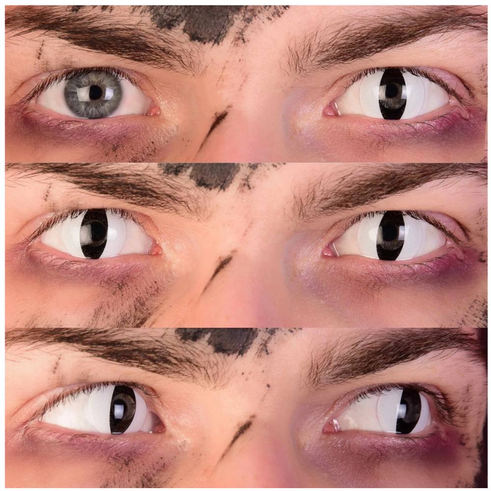 Venom Contact Lenses- White & Black Cat Eye