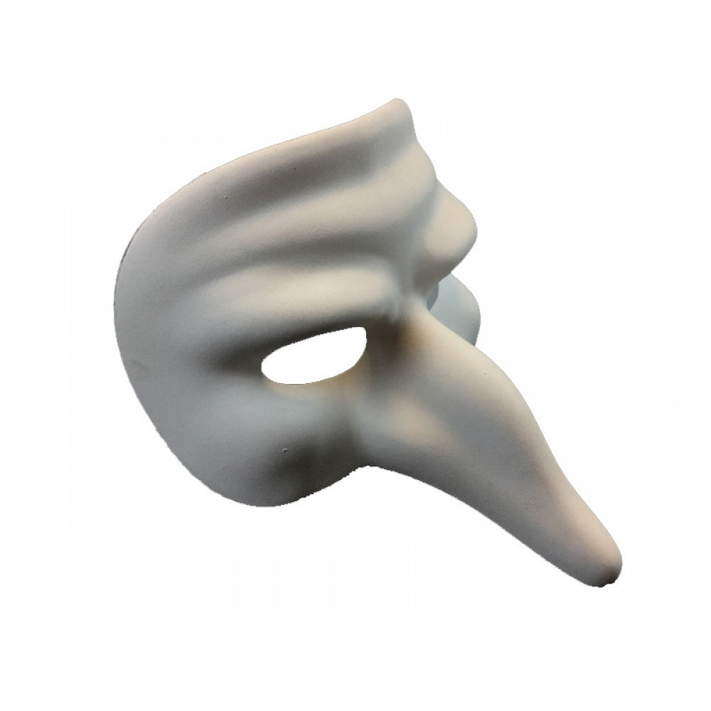 Venetian Long Nose Mask - White