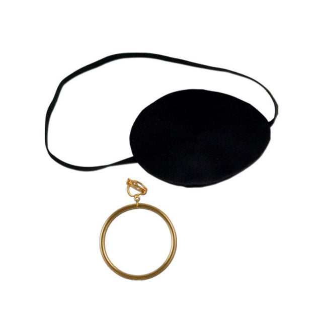 Pirate Eye Patch and gold Earring