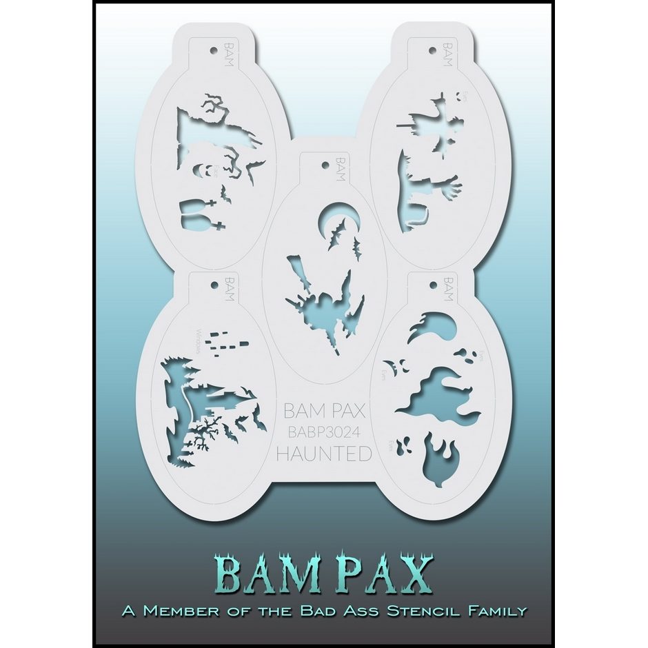 BAM-PAX BABP 3024 Bad Ass Stencil - Haunted Halloween