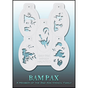 BAM-PAX BABP 3024 Bad Ass Stencil - Haunted Halloween