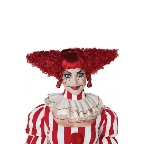 Creepy Clown Adult Wig -Red
