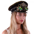 Black gold sequin Hat with goggles