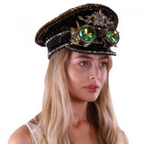 Black gold sequin Hat with goggles