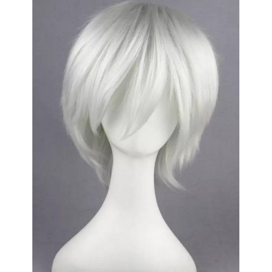Short silvery white Cosplay Wig