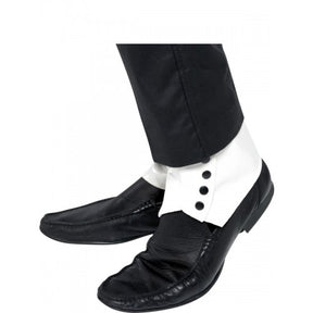 SPATS White PVC with Black Button