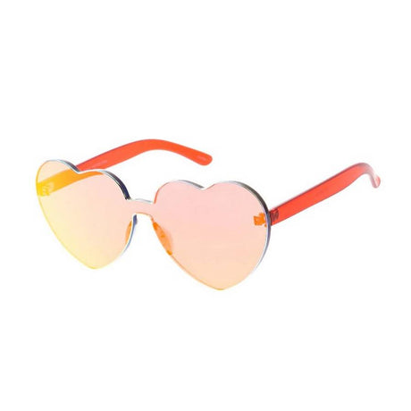 Women's Plastic Heart Color Block w/ Color Mirror Lens Assorted